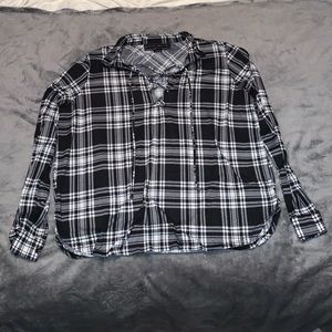 Flannel Lace Up Top